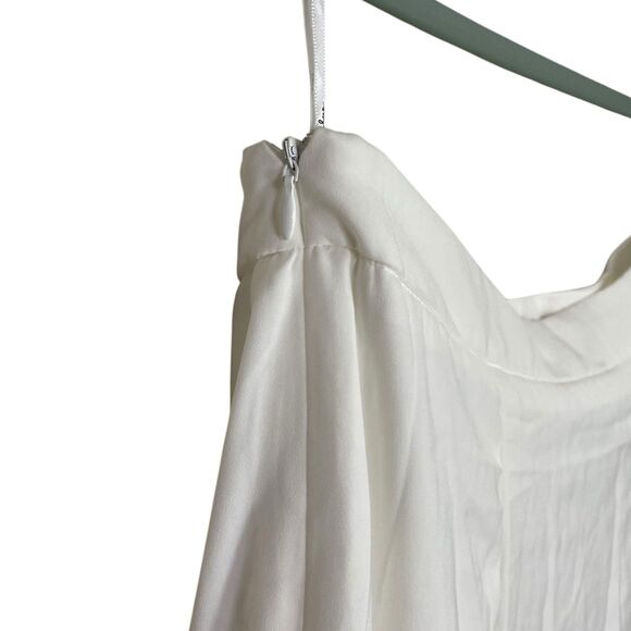 Lulus Maxi Skirt Womens M White Side Slit Lined Minimalist Formal High Rise - Picture 9 of 14